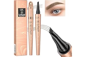 BEENLE Eyebrow Pen,Waterproof Ink Gel Tint Drawing Eyebrow Pencil with Four Tips, Natural Looking Brows Stay on All Day (Light Coffee)