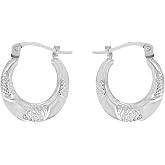 Sterling Forever Pavé Cubic Zirconia Huggie Hoop Earrings