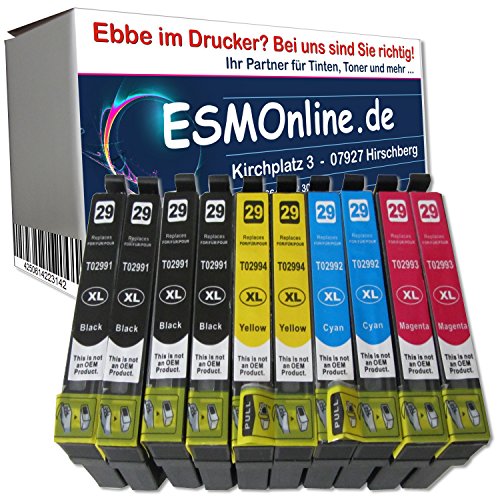 ESMOnline Multipack 10 komp. XL Druckerpatronen für Epson XP-235 XP-245 XP-247 XP-332 XP-335 XP-342 XP-345 XP-342 XP-345 XP-442 XP-445 Epson 29XL