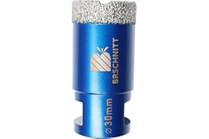 Broca de Diamante 30MM - BRSCHNITT Vacío Soldadura para gres Porcelánico Azulejo Cerámica Mármol Granito Taladrado, adecuado para amoladoras M14 angulares