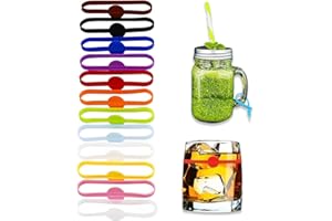 WKRTDY 12 Marqueurs en Silicone pour Verre de Bière - Étiquettes de Silicone pour Marquer les Verres et Boissons lors des Fêtes - Décoration et Accessoire Pratique - 12 Couleurs Mélangées Disponibles,