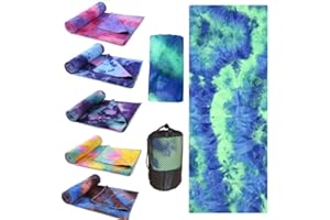 Oaygat Yoga Mat Towel Non Slip Hot Yoga Towel with Grip Dots 24" x72" Yoga Blanket Super Soft Sweat Absorbent Microfiber Cloth Yoga Mat Towel with Mesh Carry Bag for Pilates Bikram Gym Workout