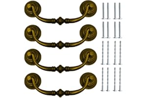 ONEBO 4 Pezzi Maniglie per Armadi da Cucina, Maniglie per Mobili, Maniglie per Armadi da Camera da Letto, Adatte Per Mobili da Cucina, Comodini, Cassettiere, Armadi (Colore Ottone)