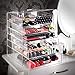 Beautify Large 6 Tier Clear Acrylic Cosmetic Makeup Cube Organiser With 5 Drawers & Removable Divider