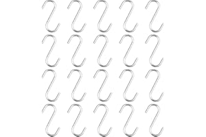 SLEEKEE Lot de 20 crochets en métal en forme de S pour cuisine, chambre à coucher, salle de bain