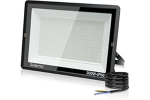 toobettp 300W Faretto LED, 30000LM Faretti LED da Esterno 6500K Bianco Freddo, Fari Led da Esterno Impermeabile IP66 per Giardino Cortile Garage Pareti