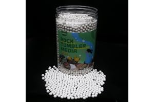 GANGOU 2 LB Rock Tumbler Media 3/8" Tumbling Ball Rock Tumbling Ceramic Filler Media for use in Vibrating Tumbler or Rotating Tumblers (2LB-5mm)