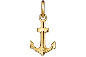 Clever Schmuck Pendentif petite ancre 15 mm Sobre Plastique des deux côtés et brillant Or 333 8 cts