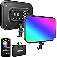 NEEWER 18.3" RGB LED Video Light Panel with APP Control, 360°Full Color, 1 Pack 60W Dimmable 2500K~8500K RGB LED Panel CRI/TLCI 97+ with 17 Special Scenes Effect for Game YouTube Zoom Photography