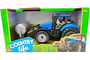CELINO making your day Tractor Digger Roller Friction Powered Farm Vehicle Boys Toys Gift (Blue)