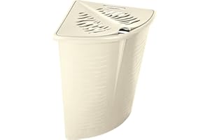 BRANQ HOME ESSENTIAL BranQ Eck-Wäschekorb Zebra Zebraoptik Wäschebox Wäschebehälter 45 L (Beige)