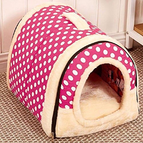 Pet house for cats dog bed,pet nest 2 in 1 house and sofa, Non-slip Soft folding warm, removable kashmir mattress, by RGB.