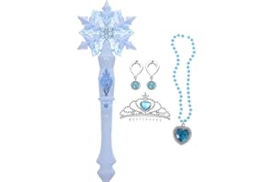 JOINPAYA Schneeflocke magischen Zauberstab: Prinzessinnen Led Schneeflockenlichter Leuchtender Zauberst?be F¨¹r Eispark Party Cosplay Blau Rosa (Blue)