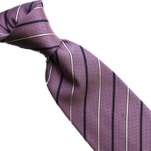 100% pure silk woven neckties floral striped TF (03pink/white)