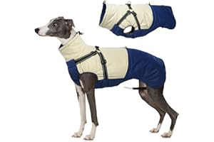 Hjumarayan Płaszcz dla psa z uprzężą, płaszcz dla psa, zimowy dla małych, średnich i dużych psów, kurtka dla psa, wodoodporna i ciepła, z podszewką, płaszcz zimowy dla psa z uprzężą, granatowy, XL