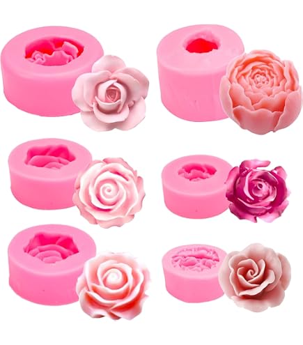 4 Moules à Bougies En Silicone Forme Marguerite 3D - Pour Bougies, Savon, Chocolat, Pâtisserie - Souples Et Réutilisables - 9