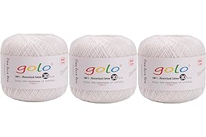 GOLO Fil à Crochet Taille 30 – Fil Dentelle pour Tricot Main – Laine pour Crochet Fil dentelle pour crochet Coton à crocheter
