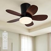 64cm Modern Goes Uzaktan Kumandalı 5 Kanatlı Tavan Vantilat&ouml;r&uuml; Ve Led Lamba Işık 42W Siyah-Kiraz