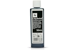 Liquiwire Electrically Conductive Paint 50ml - Water-Based Carbon Coating for Guitar Shielding, PCB & Remote Control Repair - Matte Black EMI/RF Shield