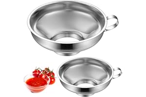 BIEMIAN 2 Stück Trichter Edelstahl Trichter Set, Marmeladentrichter, Einmachtrichter Edelstahltrichter Kleine und Große Öffnung, Küche Einfülltrichter für Gläser, Metalltrichter für Marmelade Abfüllen