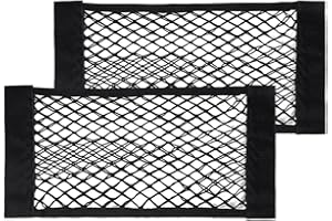 UIHOL torba siatkowa do bagażnika samochodowego, 2 sztuki, 45 x 25 cm, organizer, na rzepy, siatka do bagażnika, elastyczna torba do przechowywania, do SUV-a / samochodu osobowego