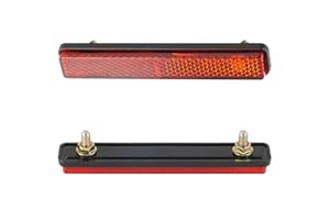 evermotor Reflektor motocyklowy, 2 sztuki, 108 x 18 x 9 mm, certyfikat E, E4, czerwone tylne reflektory, kocie oko, wielofunkcyjne do skuterów ATV