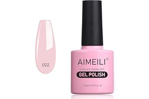 AIMEILI Soak Off UV LED Vernis à Ongles Gel Semi-Permanent Pink Gel Polish - Rose Nude (022) 10ml