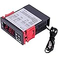 amiciSmart DC 12V Digital Thermostat, Temperature Regulating Device 10A with NTC Sensor for Incubator (STC-1000)