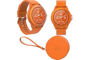 FOREVER Colorum CW-300 Smartwatch Wodoodporny IP68 - Pulsometr z Krokomierzem Śledzeniem Snu Licznikiem Kalorii - Długi Czas Pracy Baterii - Zegarek Sportowy Unisex na Android/iOS (pomarańczowy)