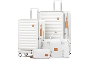 Joyway Juego Maleta de Viaje, ABS Maletas Set de Cabina, Maletas Trolleys Extensible, Rodillo de 360° y Cerradura TSA Incluidas 20 Pulgadas Maletas de Cabina 1 Bolsa de Viaje 1 Neceser y 1 Bandolera