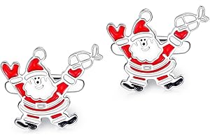 HONEY BEAR Spinki do mankietów dla mężczyzn Święty Mikołaj koszula akcesoria ze stali nierdzewnej