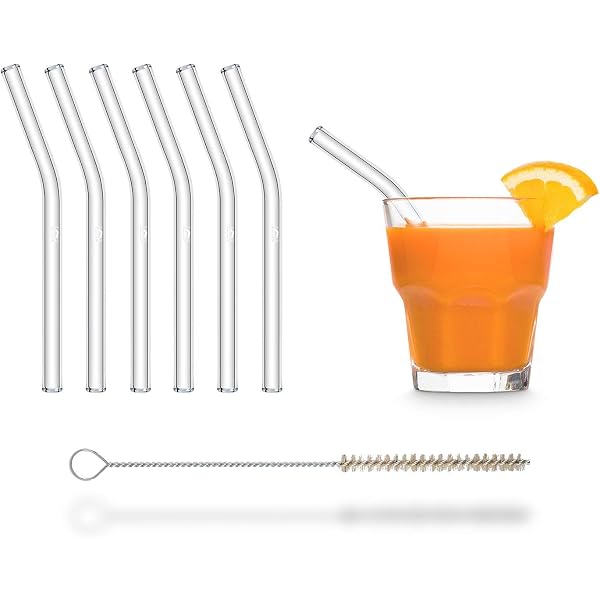 12 Pailles En Verre 20cm UMI - Longues Réutilisables Avec Brosse, Fabriquées En Allemagne, Écologiques