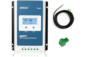 EPEVER MPPT Charge Controller 20A 12/24V Auto Max. PV 100V Solar Panel Regulator Common Negative LCD for Gel AGM Sealed Flooded Lithium Battery(Tracer2210AN)