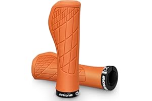 AEYINO Bike Handlebar Grips - Ergonomic Mountain Bike Grips With Single Lock-on, Comfortable Rubber Anti-Slip Handle Grips, Bicycle Handle Bar for 22.2mm MTB, BMX, Scooter Grips, City,Trekking,Cruiser