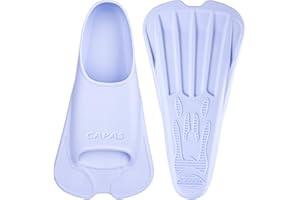 CAPAS Swim Training Fins Comfortable Silicone Swimming Floating Flippers with Mesh Bag for Kids Adult Men Women Short Blade Build Leg Strength