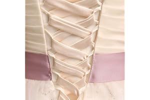 JOYKK 118Inch Wedding Dress Replacement Adjustable Corset Back Kit Lace-Up Satin Ribbon Ties for Bridal Banquet Evening Gown - 5# Champagne