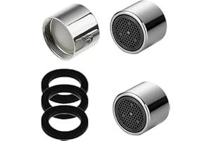 iJiGui 3PCS Filtro Grifo, Aireador de Grifo Repuesto M22 Acero Inoxidable, Filtro Grifo Cocina 22mm con 3 Juntas, Aireador Grifo de Rosca Interior, Adaptador de Ahorro de Agua