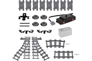 MISINI Technique City Train Kit de construction de 39 pièces - Blocs de construction de train - Segments de rail incurvés - Accessoires de moteur de train - Compatible avec Lego Train