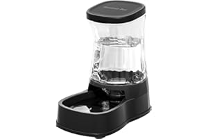 Gardner Pet 3.85L Pet Water Dispenser, Gravity Dog Water Dispenser without electricity, Cat Bowls with Filter, 100% BPA-Free Automatic Cat Feeder, Feeding Station for Medium & Large-Sized Pets, Black