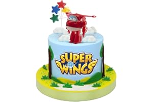 dekora- Decorazione per Torte con la Raffigurazione di Jett dei Super Wings in PVC-7 cm, Multicolore, 0, 347141