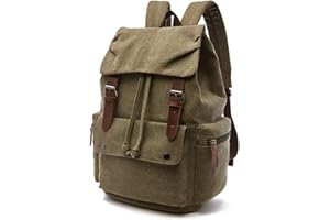 Rufun Leinwand Rucksack Jahrgang für Laptop Tagesrucksack Wandern Reisen Große Kapazität Tasche Unisex