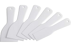 Werkzeyt Kunststoffspachtel-Satz 6-teilig - 40 mm, 50 mm & 80 mm - Elastisch & Unzerbrechlich - Zum Verfüllen & Glätten - Mit handlichem Griff / Glättespachtel / Fugenspachtel / 4231600