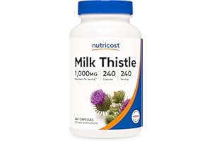 Nutricost Milk Thistle 250mg (1000mg Equivalent), 240 Vegetarian Capsules - 4:1 Extract - Non-GMO and Gluten Free