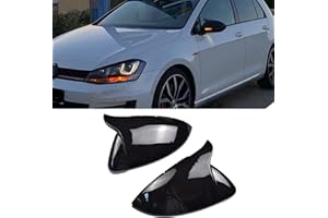 Kakulkomen Copri Specchietti Retrovisori Auto, 1 Paio Tappi per Specchietto Retrovisore Auto per VW Golf 7 MK7 7.5 GTD R GTI GTE VII Wing Cover Variant Alltrack Sportswagen 2013 2019（nero lucido）