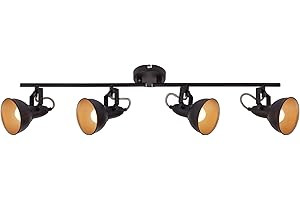 ‎BRILONER BRILONER - Deckenlampe Vintage schwenkbar, E14 Fassung, max. 40 Watt, Deckenleuchte, Lampe, Wohnzimmerlampe, Schlafzimmerlampe, Küchenlampe, Deckenstrahler, Flurlampe, 79x19