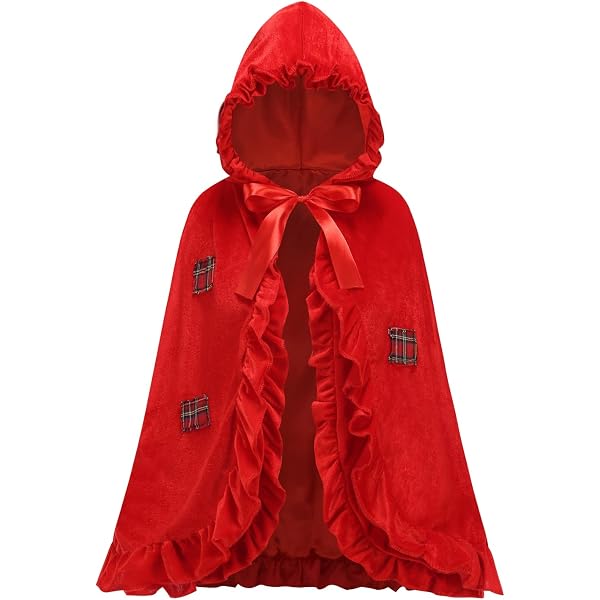 MaxToonrain Rotkäppchen-Kostüm Für Damen – Samt-Kleid Mit Umhang, In S/M/L/XL, Für Halloween & Cosplay