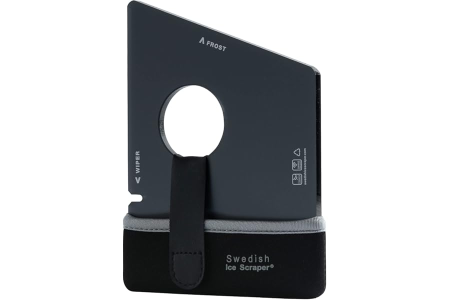 Swedish Ice Scraper - 6mm Black with Neoprene Holder