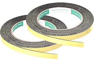 sourcing map Sellante Espuma Cinta 10mm Ancho 1mm Grosor 5m/16.4pies Longitud, Autoadhesivo Burlete para Ventana Puerta Aislamiento, Paquete de 2