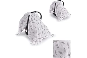 Cangaroo Babyschale Abdeckung, Sonnenschutz, atmungsaktiv, waschbar, ab Geburt, Farbe:weiß