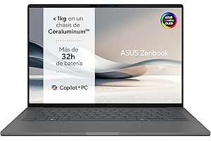 ASUS Zenbook A14 OLED UX3407QA-QD349W Copilot+ PC - Ordenador Portátil 14" WUXGA (Qualcomm Snapdragon X1-26-100, 16GB RAM, 1TB SSD, Qualcomm Adreno GPU, Windows 11 Home) Gris Islandés – Tec. QWERTY